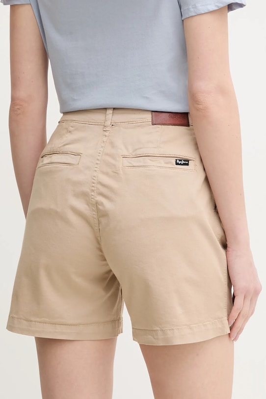 Odzież Pepe Jeans szorty MID WAIST REGULAR CHINO SHORT VANIA PL801168 beżowy