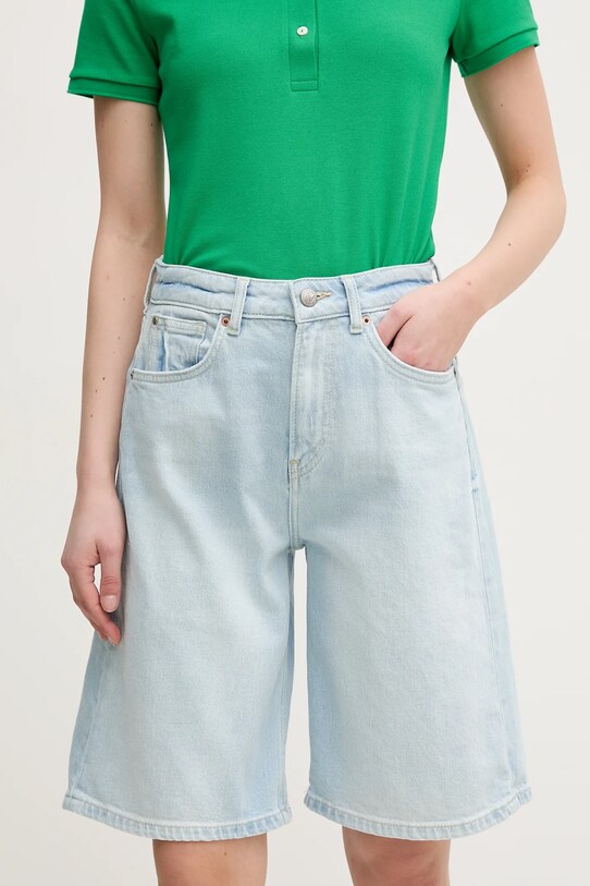 Pepe Jeans pantaloni scurti jeans BERMUDA SHORT UHW BREEZE jeans albastru PL801176