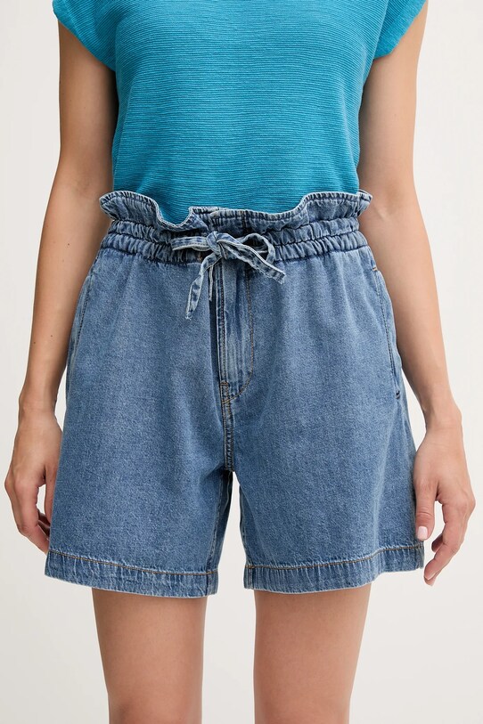 Rifľové krátke nohavice Pepe Jeans A-LINE SHORT UHW CINCH bavlna modrá PL801178