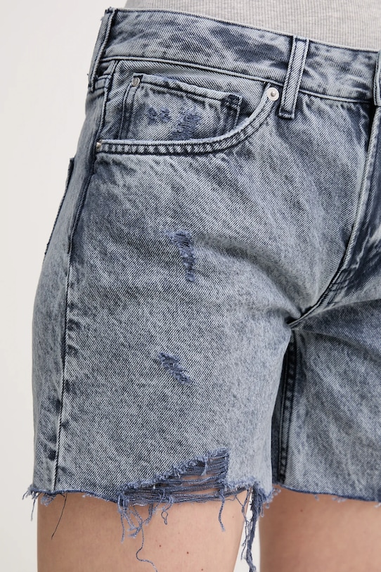 Îmbrăcăminte Pepe Jeans pantaloni scurți din bumbac REGULAR SHORT MW DISTRESSED PL801186UN4 bleumarin