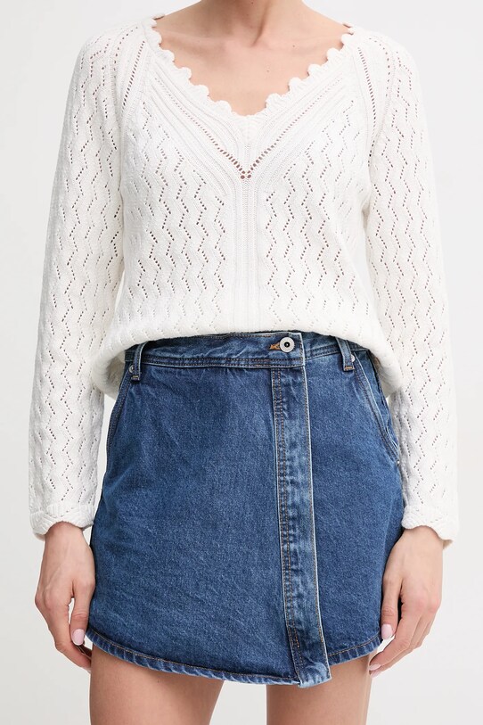 Pepe Jeans fustă pantaloni REGULAR SKORT HW bumbac albastru PL801187ID3