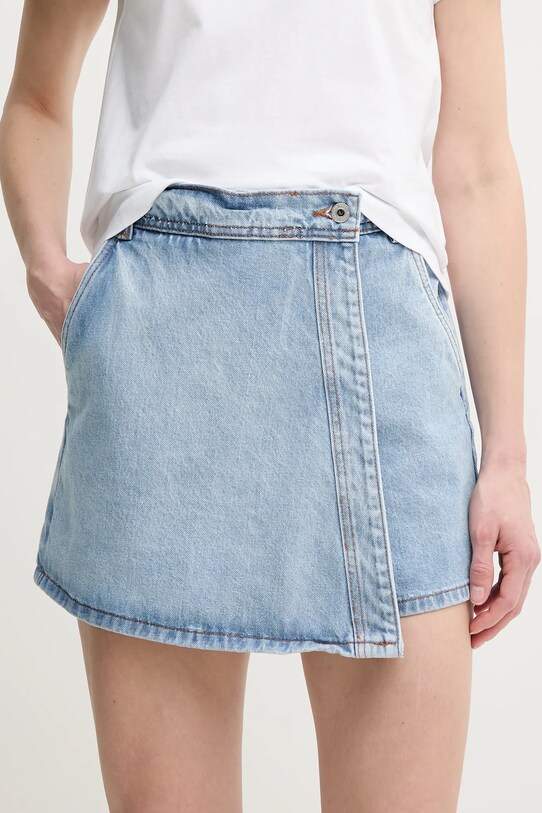 Pepe Jeans fustă și pantaloni denim REGULAR SKORT HW bumbac albastru PL801187NC9