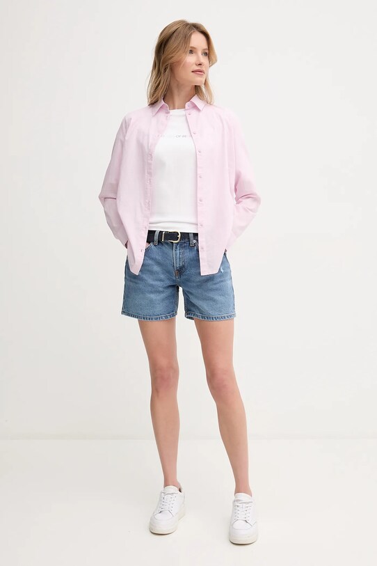 Bavlněné riflové kraťasy Pepe Jeans REGULAR SHORT HW MABLE PL801188IC6 modrá SS25