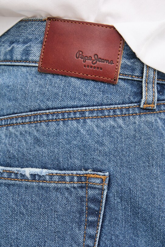 Bavlněné riflové kraťasy Pepe Jeans REGULAR SHORT HW MABLE PL801188IC6 modrá