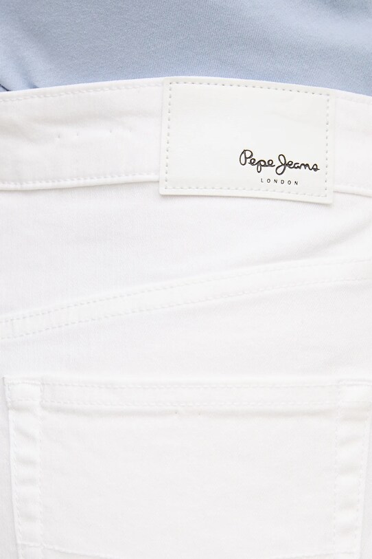 Pepe Jeans szorty jeansowe FITTED SHORT HW MARY biały PL801191TA8