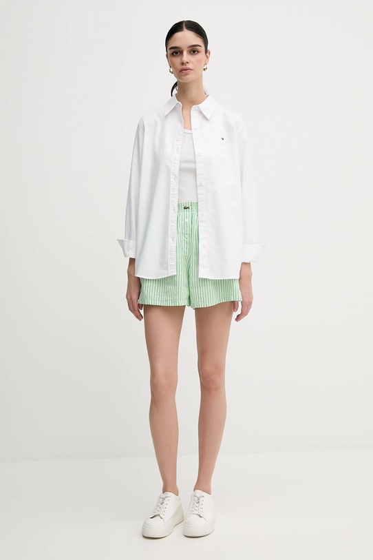 Ľanové šortky Lacoste FF0226 zelená SS25