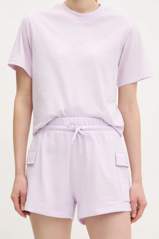 adidas szorty dziecięce Essentials dzianina fioletowy JC5701