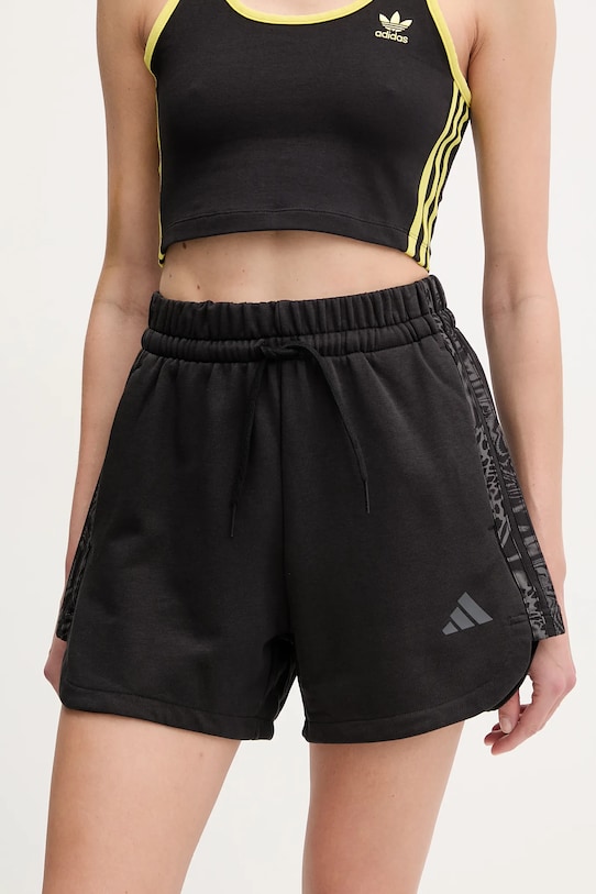 adidas pantaloni scurți W AOP Blur tricotaj negru JG6224