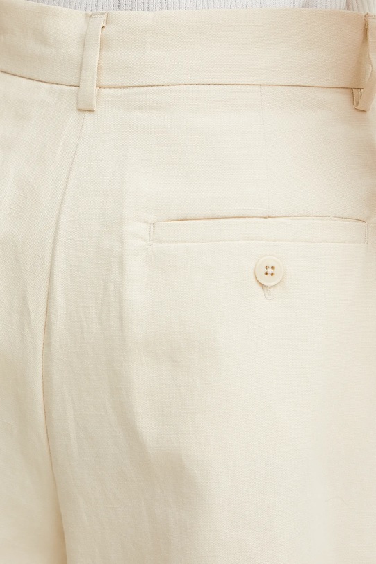 Šortky s prímesou ľanu Weekend Max Mara béžová 2515141032600