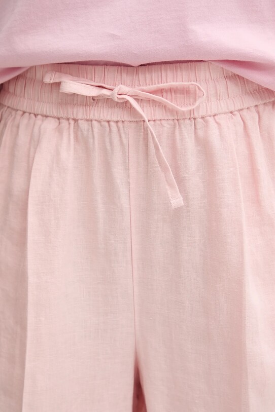 Лляні шорти United Colors of Benetton рожевий 4AGHD901T