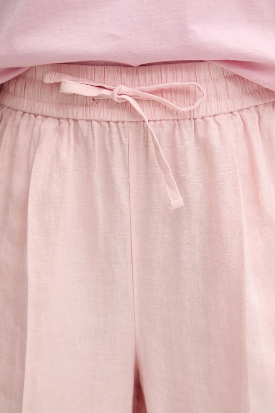 United Colors of Benetton szorty lniane różowy 4AGHD901T