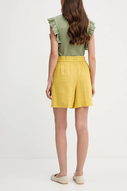 Odzież United Colors of Benetton szorty lniane 4AGHD901T żółty