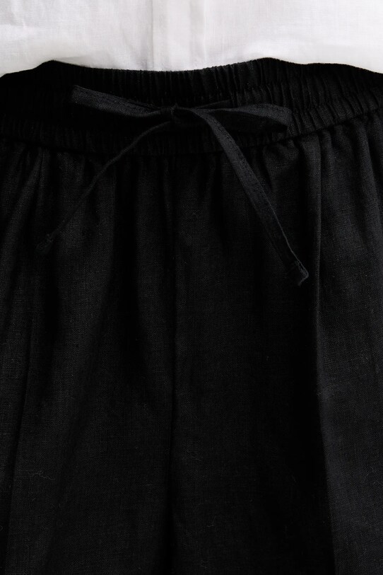 United Colors of Benetton szorty lniane czarny 4AGHD901T