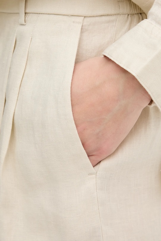 Lněné kraťasy United Colors of Benetton béžová 4AGHD901V