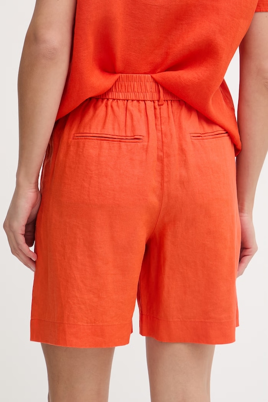 Oblečení United Colors of Benetton šortky dámské lněné 4AGHD901V oranžová