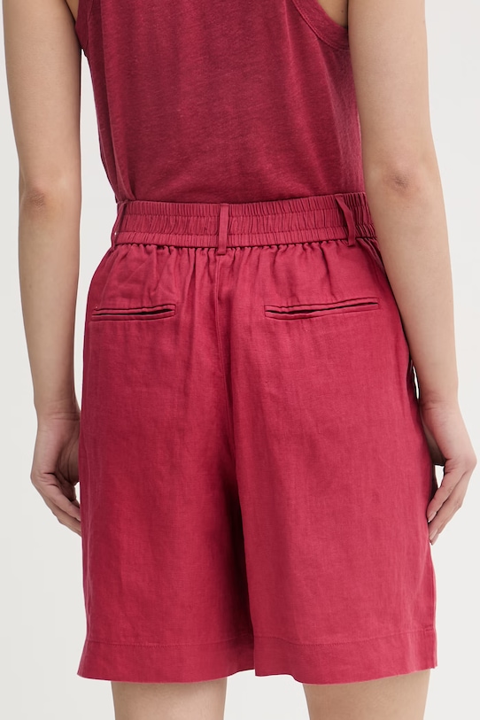 Oblečení United Colors of Benetton šortky dámské lněné 4AGHD901V červená