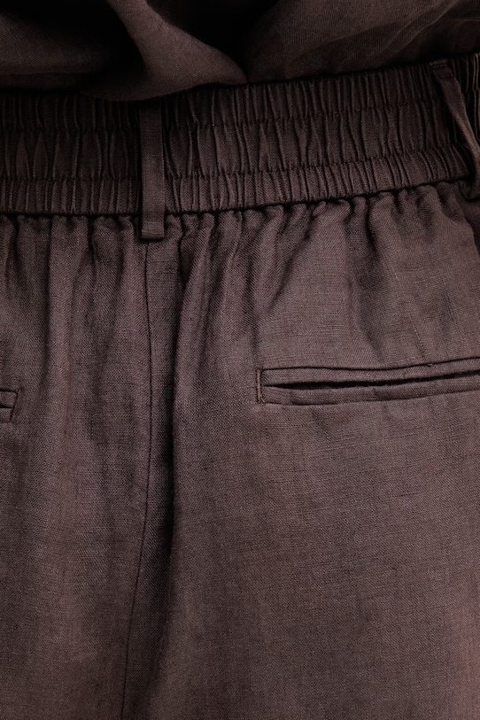 United Colors of Benetton šortky dámske ľanové hnedá 4AGHD901V