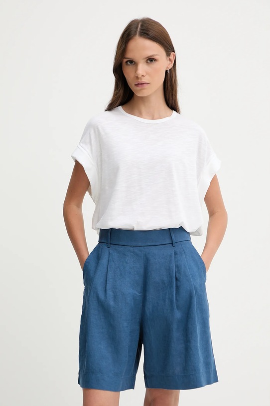 Lněné kraťasy United Colors of Benetton modrá 4AGHD901V