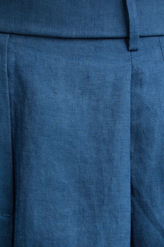 Lněné kraťasy United Colors of Benetton 4AGHD901V modrá