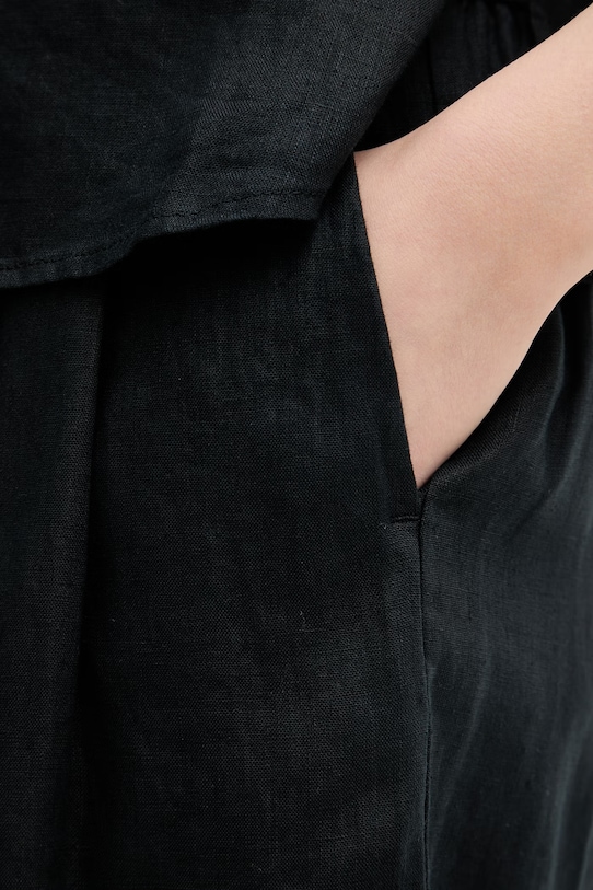 United Colors of Benetton šortky dámske ľanové čierna 4AGHD901V