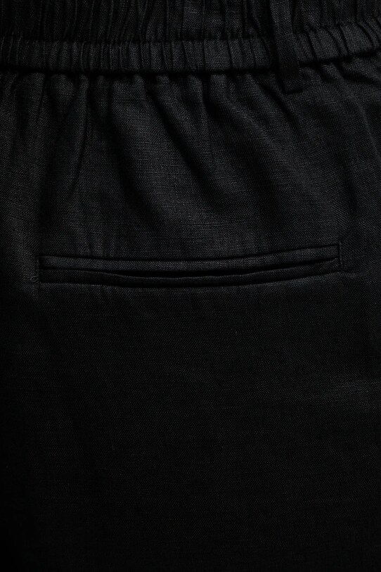 United Colors of Benetton szorty lniane czarny 4AGHD901V
