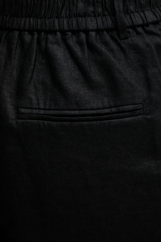 Σορτς από λινό United Colors of Benetton μαύρο 4AGHD901V