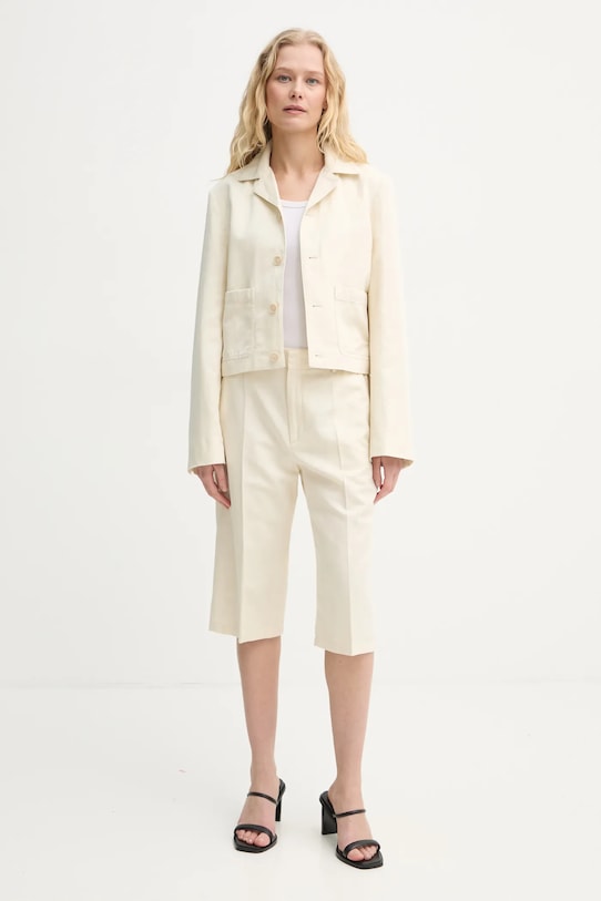 Filippa K pantaloni scurți din amestec de in 31428.FK bej SS25