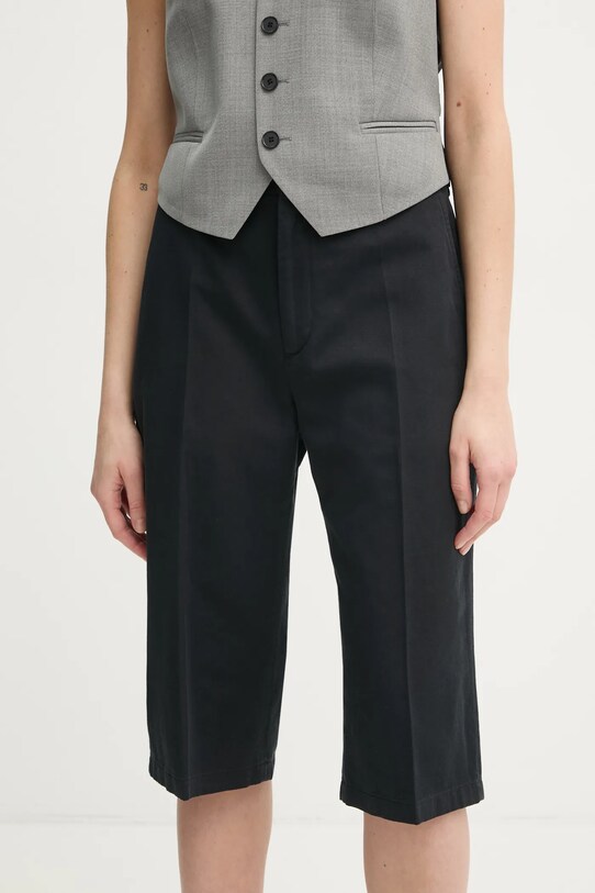 Filippa K pantaloni scurți din amestec de in panza negru 31428.FK