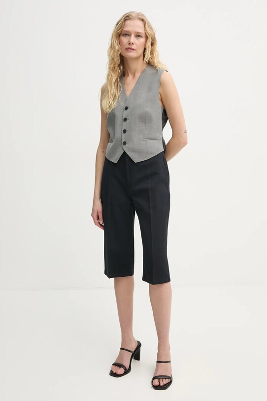 Filippa K pantaloni scurți din amestec de in 31428.FK negru SS25