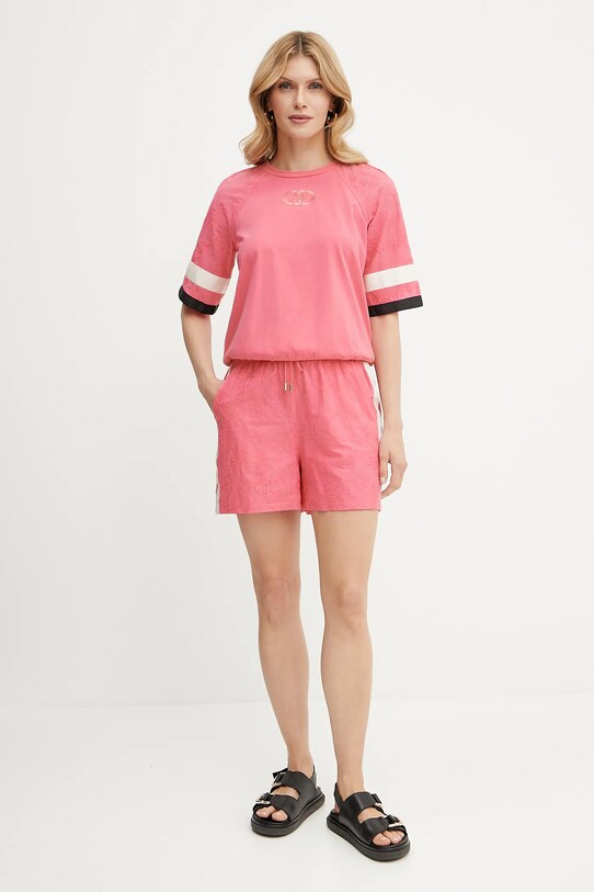 Bavlněné šortky Liu Jo TA5160.TS930 růžová SS25