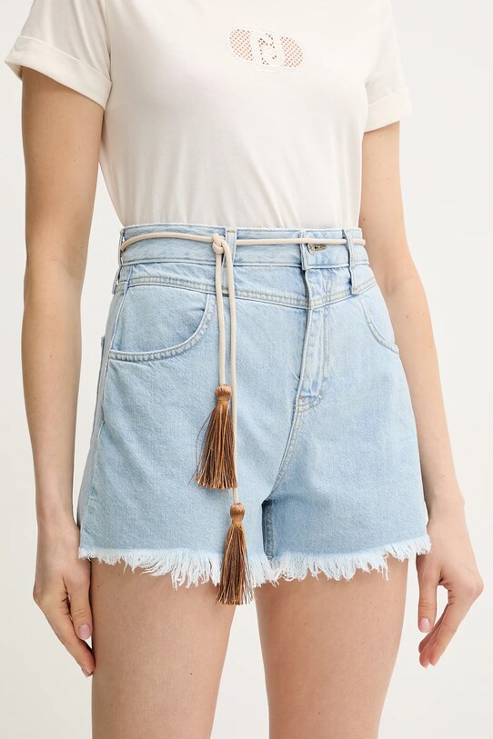 Liu Jo pantaloni scurți din denim bumbac albastru UA5152.D0244