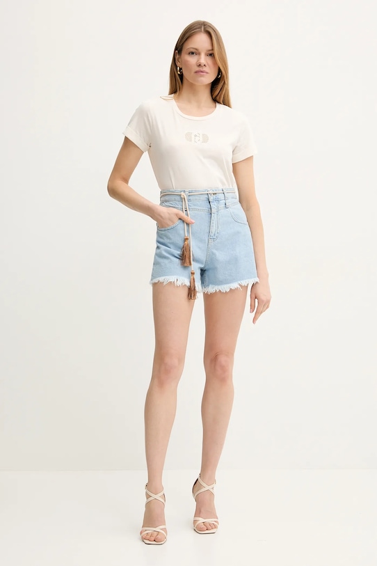 Liu Jo pantaloni scurți din denim UA5152.D0244 albastru SS25