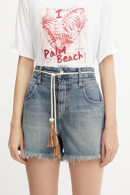 Džínové šortky Liu Jo high modrá UA5152.D0244