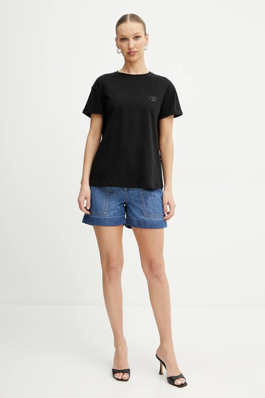 Liu Jo pantaloncini in lino UA5232.D0233 blu SS25