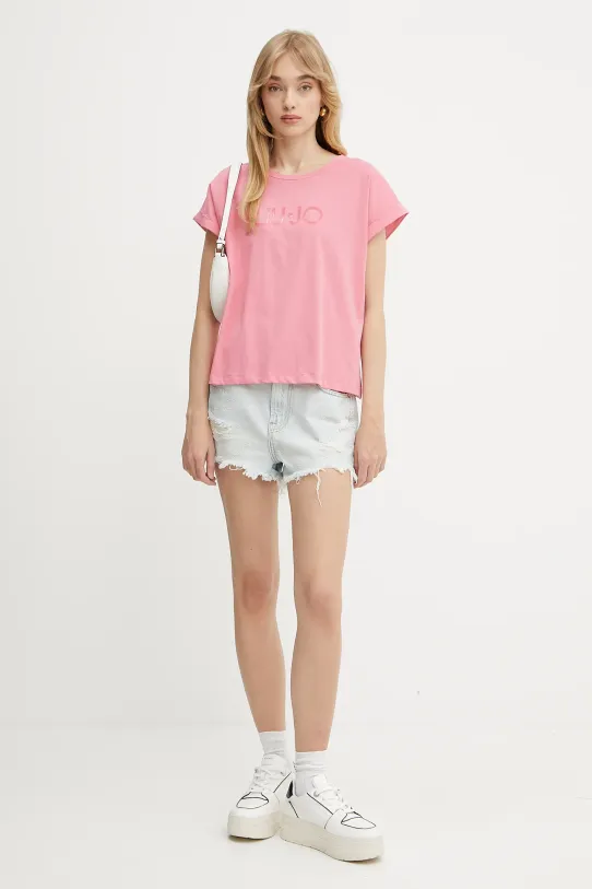 Liu Jo pantaloni scurți din denim UA5253.D0238 albastru SS25
