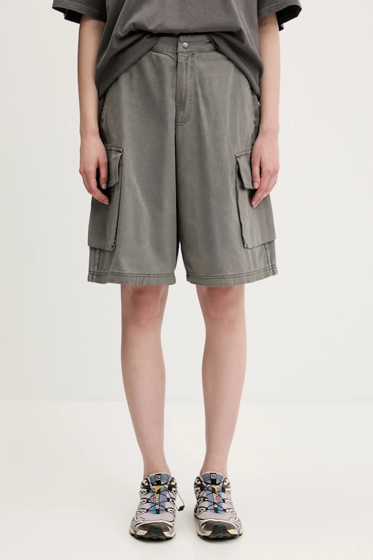 adidas Originals pantaloni scurți jeans Cargo Jorts bumbac gri JD0139