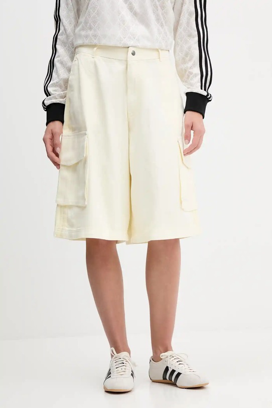 adidas Originals szorty bawełniane Cargo Jorts bawełna beżowy JD0138