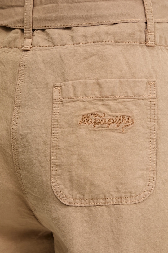 Napapijri szorty lniane N-Nice beżowy NP0A4IEXN1Q1