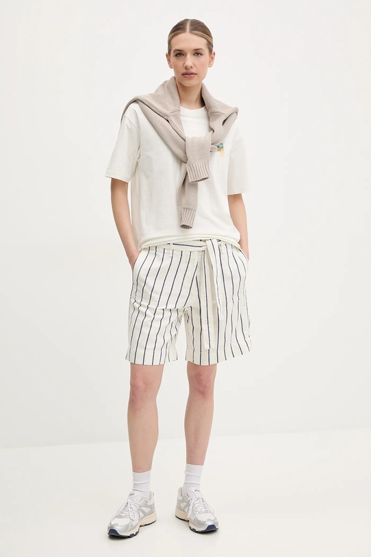 Λινό σορτς Napapijri N-Nice NP0A4IEW89S1 μπεζ SS25