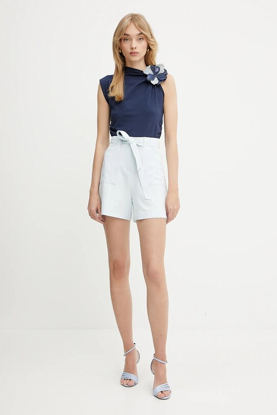 Guess pantaloni scurți VALENTINA W5GD0I.WH9Y2 albastru SS25
