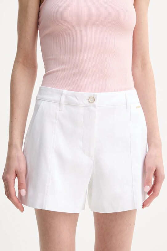Guess szorty lniane ISABEAU z elastanem biały W5GD1W.WH5L2