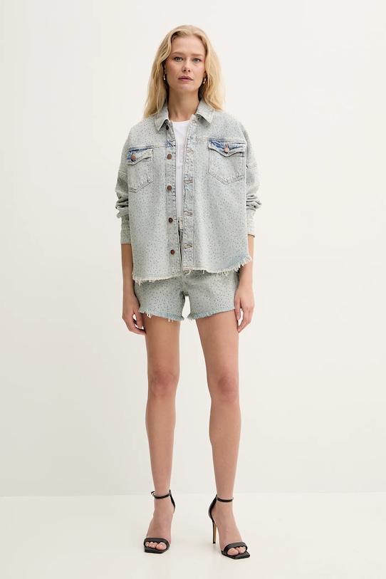 Rifľové krátke nohavice Guess W5GD74.D5LQ2 modrá SS25