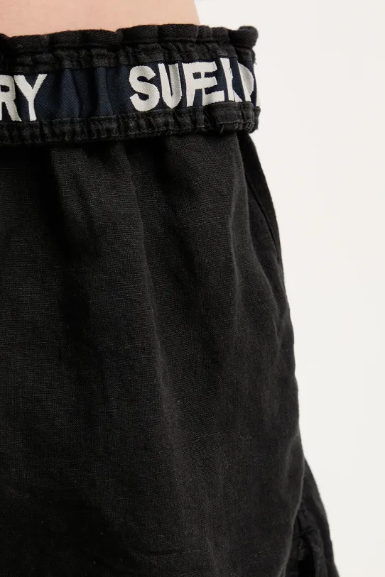 Ленен къс панталон Superdry черен W7110450A.02A