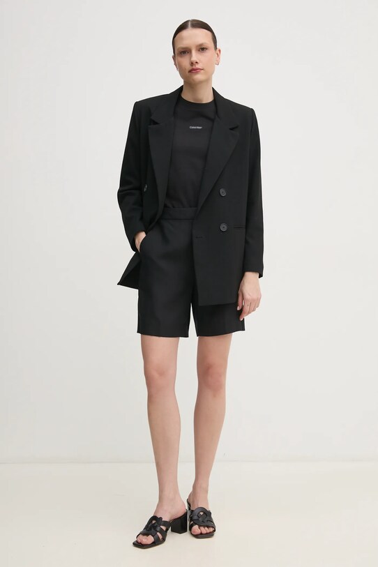 Calvin Klein szorty z domieszką lnu K20K208380 czarny SS25