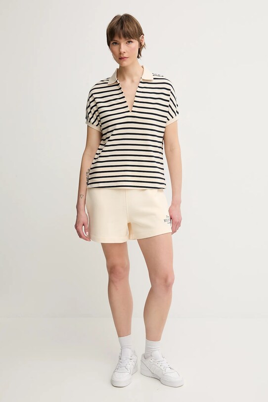 Tommy Hilfiger szorty bawełniane WW0WW45518 beżowy SS25
