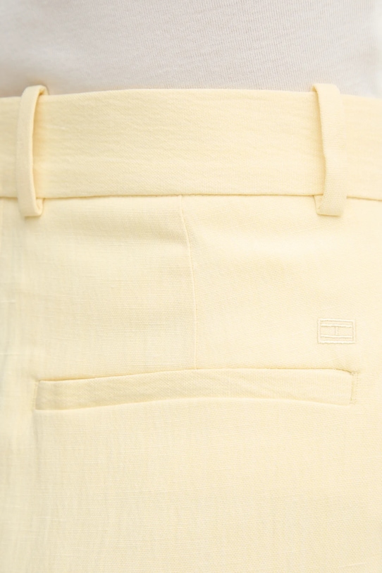 Λινό σορτς Tommy Hilfiger κίτρινο WW0WW44767