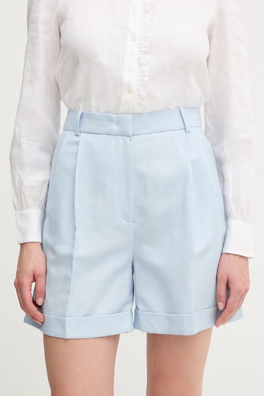Tommy Hilfiger szorty z domieszką lnu z elastanem niebieski WW0WW44767