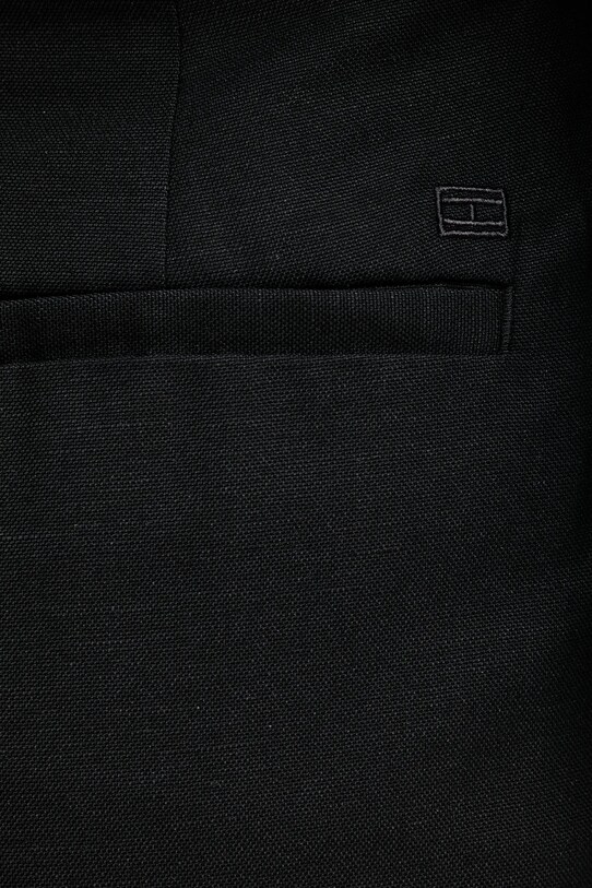 Шорти з домішкою льону Tommy Hilfiger чорний WW0WW44767