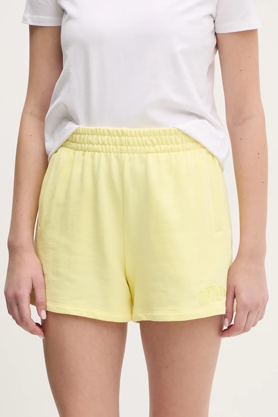 Dkny pantaloncini in cotone alta giallo DP5S5252