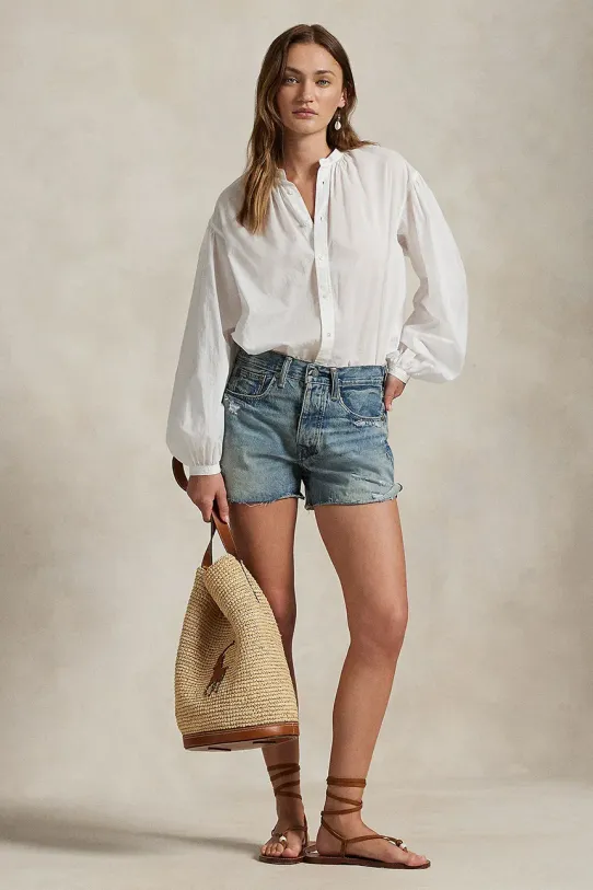 Bavlněné riflové kraťasy Polo Ralph Lauren medium modrá 211963529